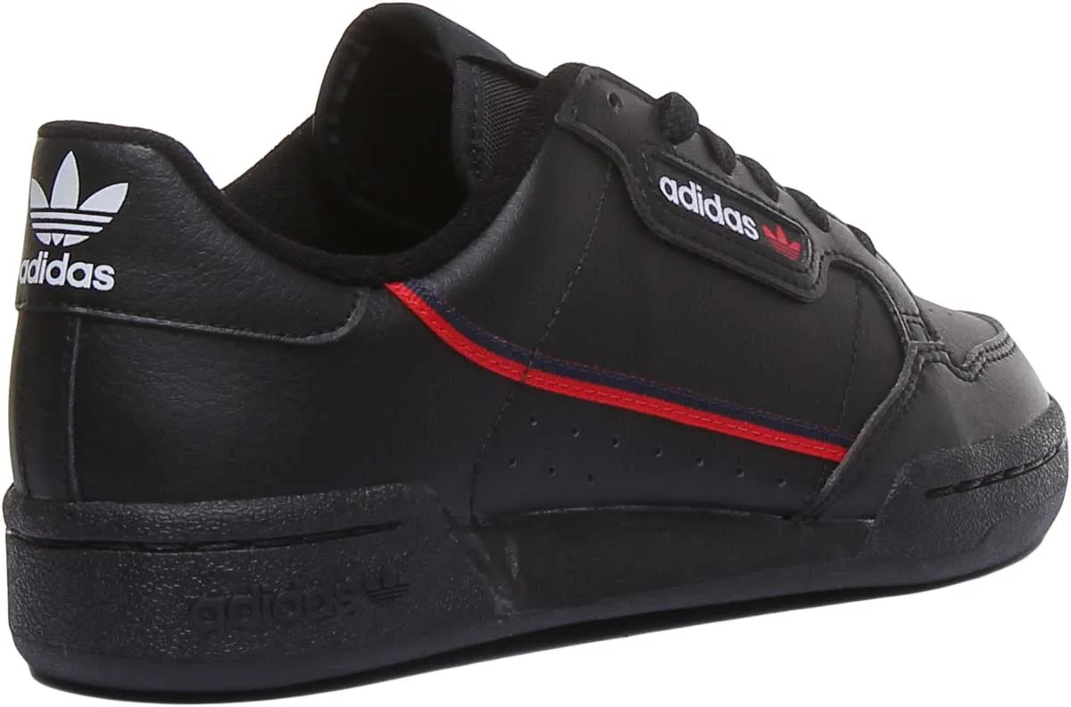 Adidas Continental 80J Leather Trainers In Black For Youth Shoes Adidas