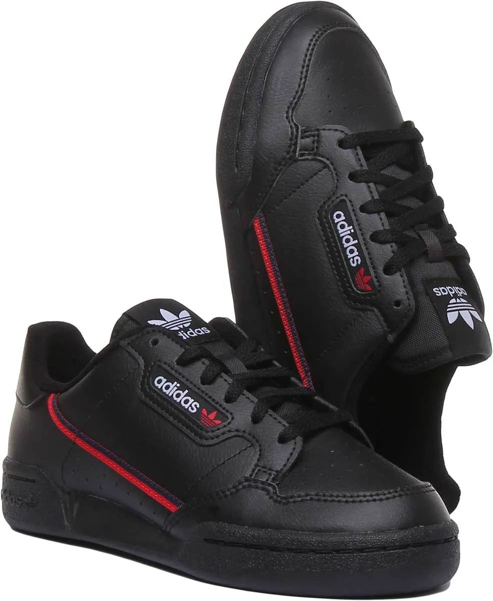 Adidas Continental 80J Leather Trainers In Black For Youth Shoes Adidas