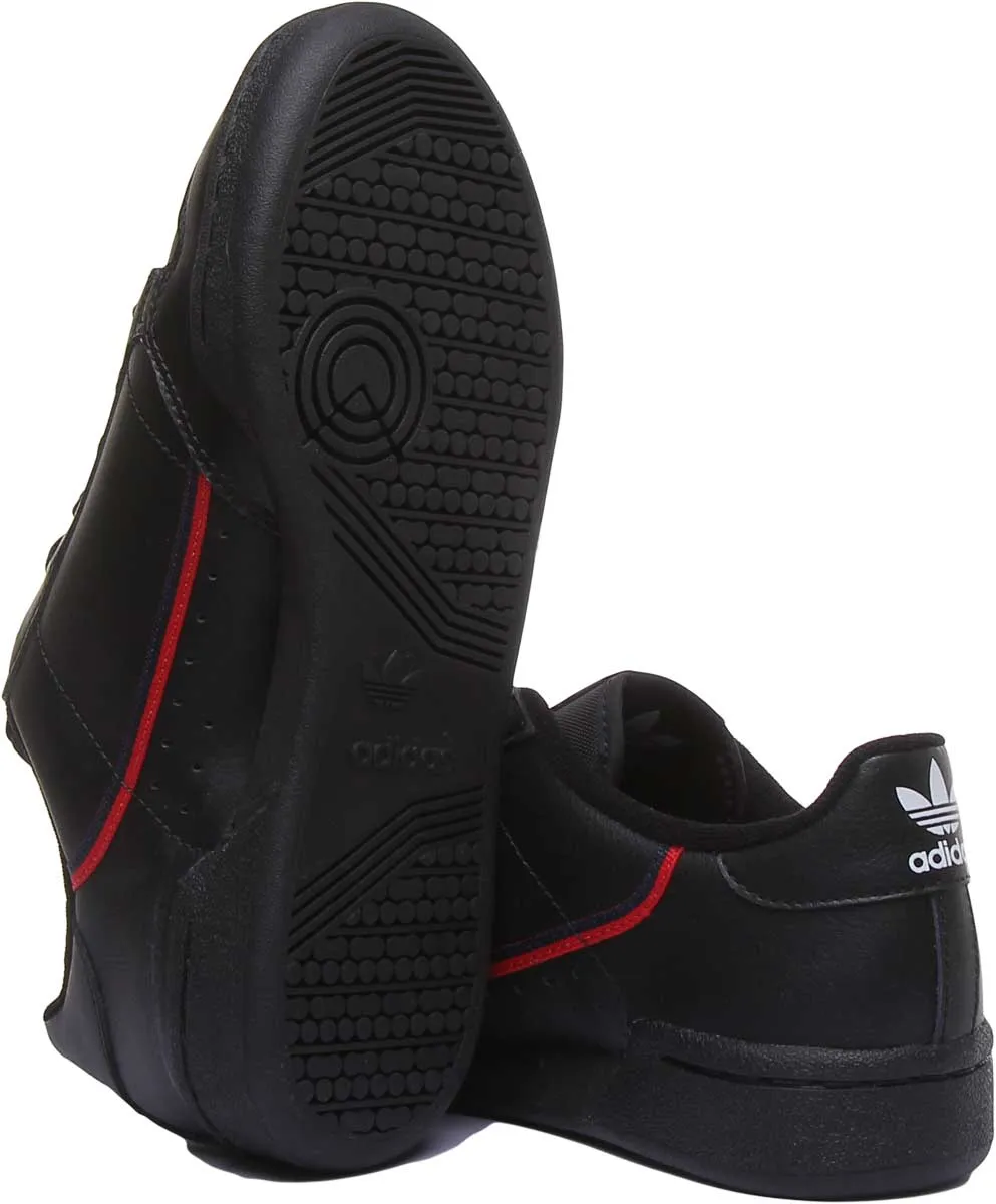Adidas Continental 80J Leather Trainers In Black For Youth Shoes Adidas