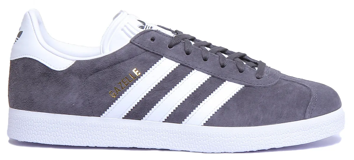 Adidas Gazelle Suede Trainers In Grey White Shoes Adidas