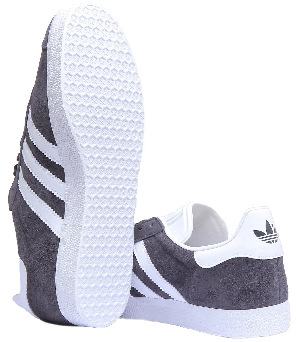 Adidas Gazelle Suede Trainers In Grey White Shoes Adidas