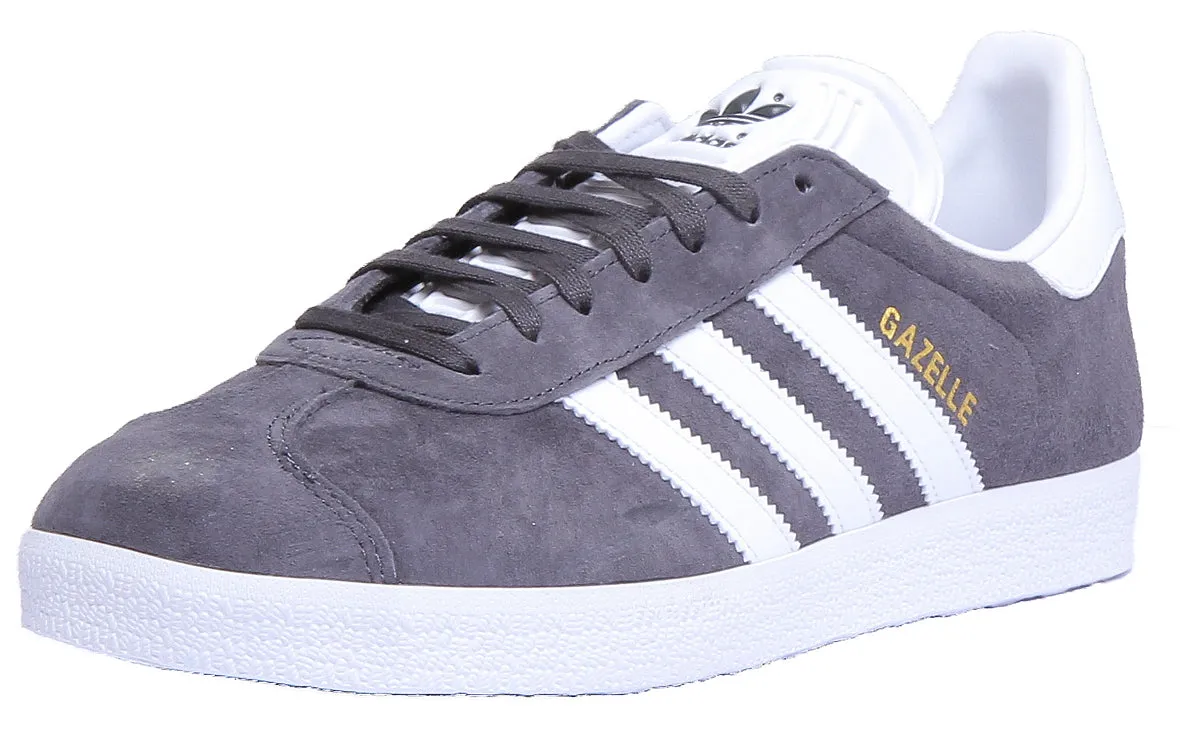 Adidas Gazelle Suede Trainers In Grey White Shoes Adidas