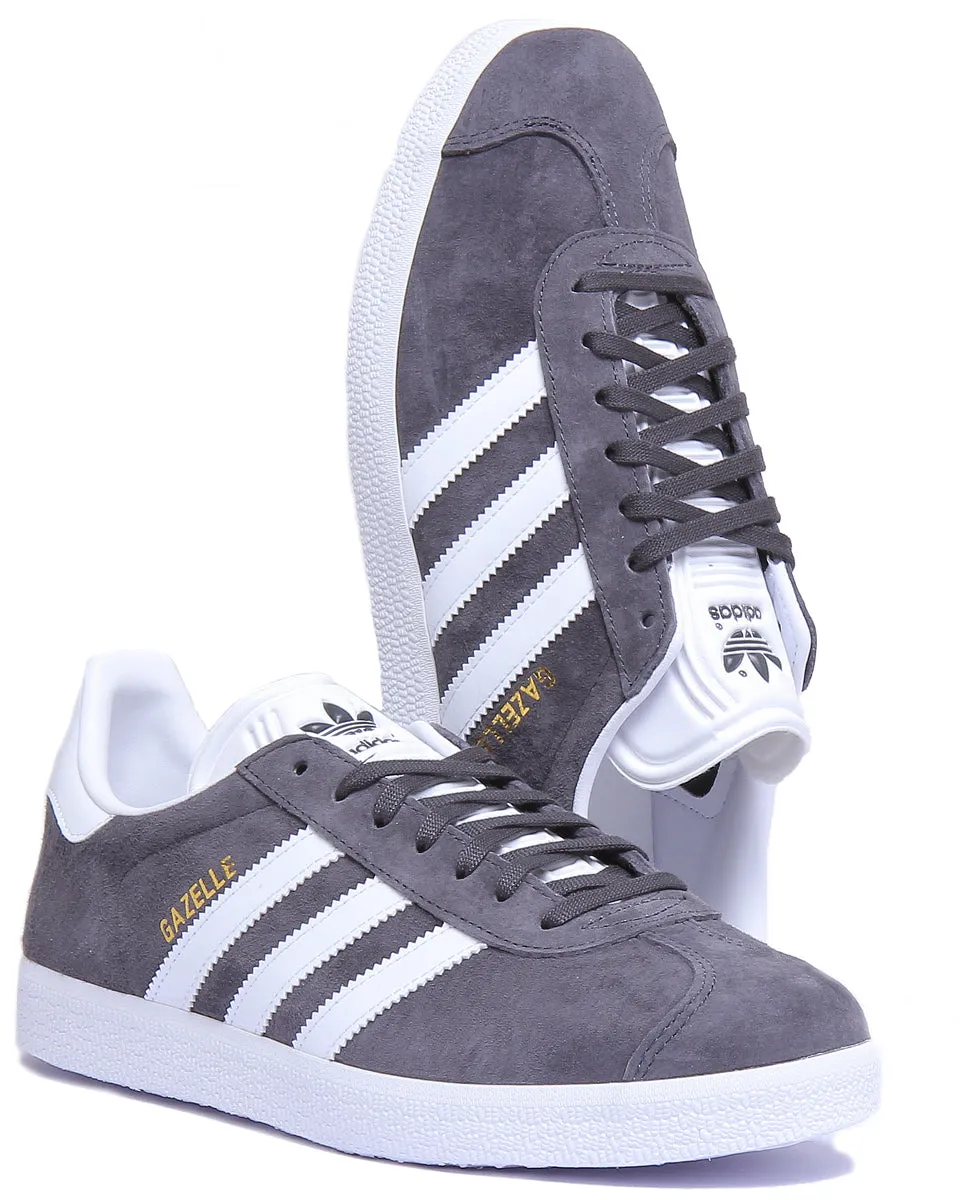 Adidas Gazelle Suede Trainers In Grey White Shoes Adidas
