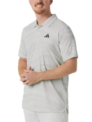 adidas Men's Spring Club Graphic Polo Grey and White - JD5427 Clothing Adidas Men