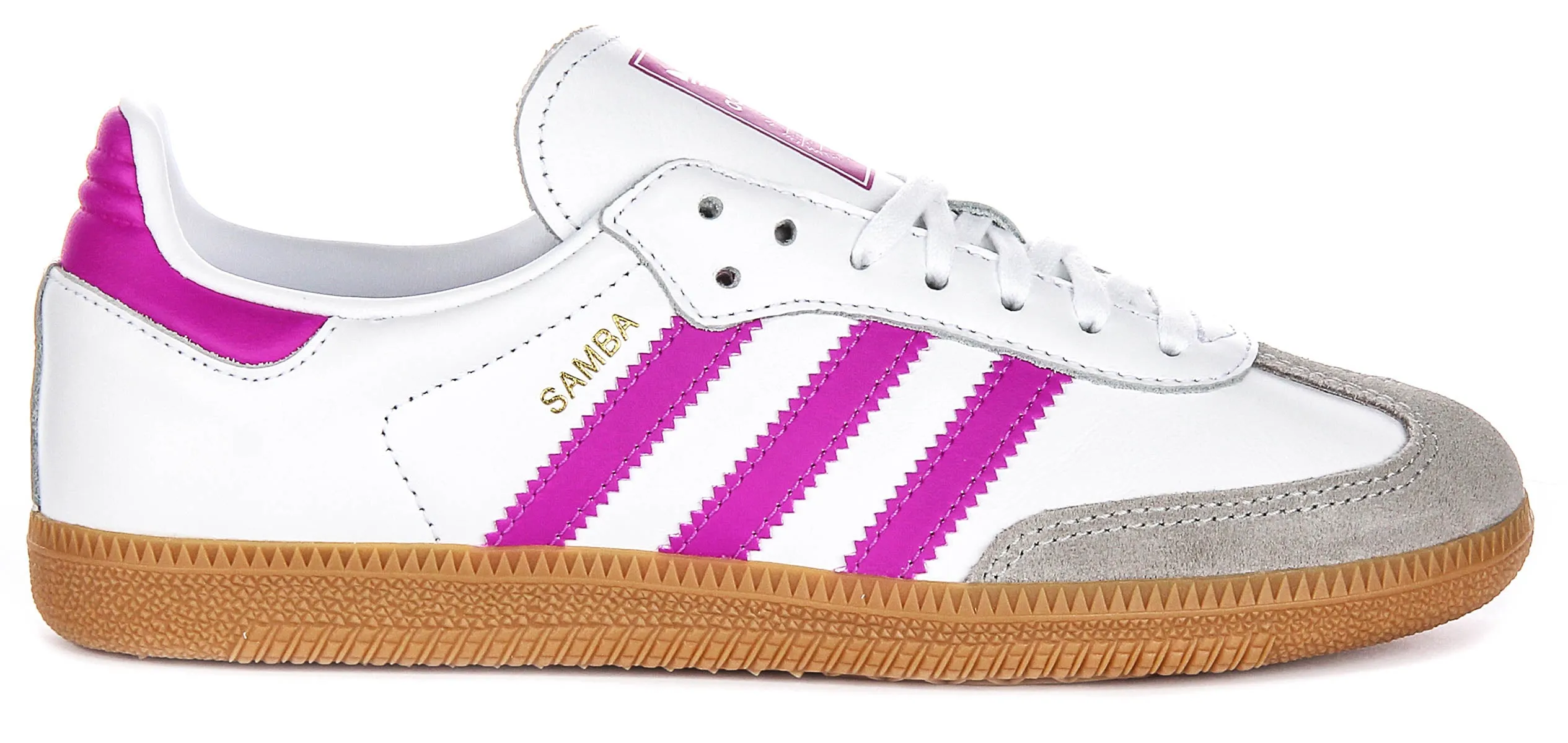 Adidas Samba OG J In White Purple For Youth Shoes Adidas