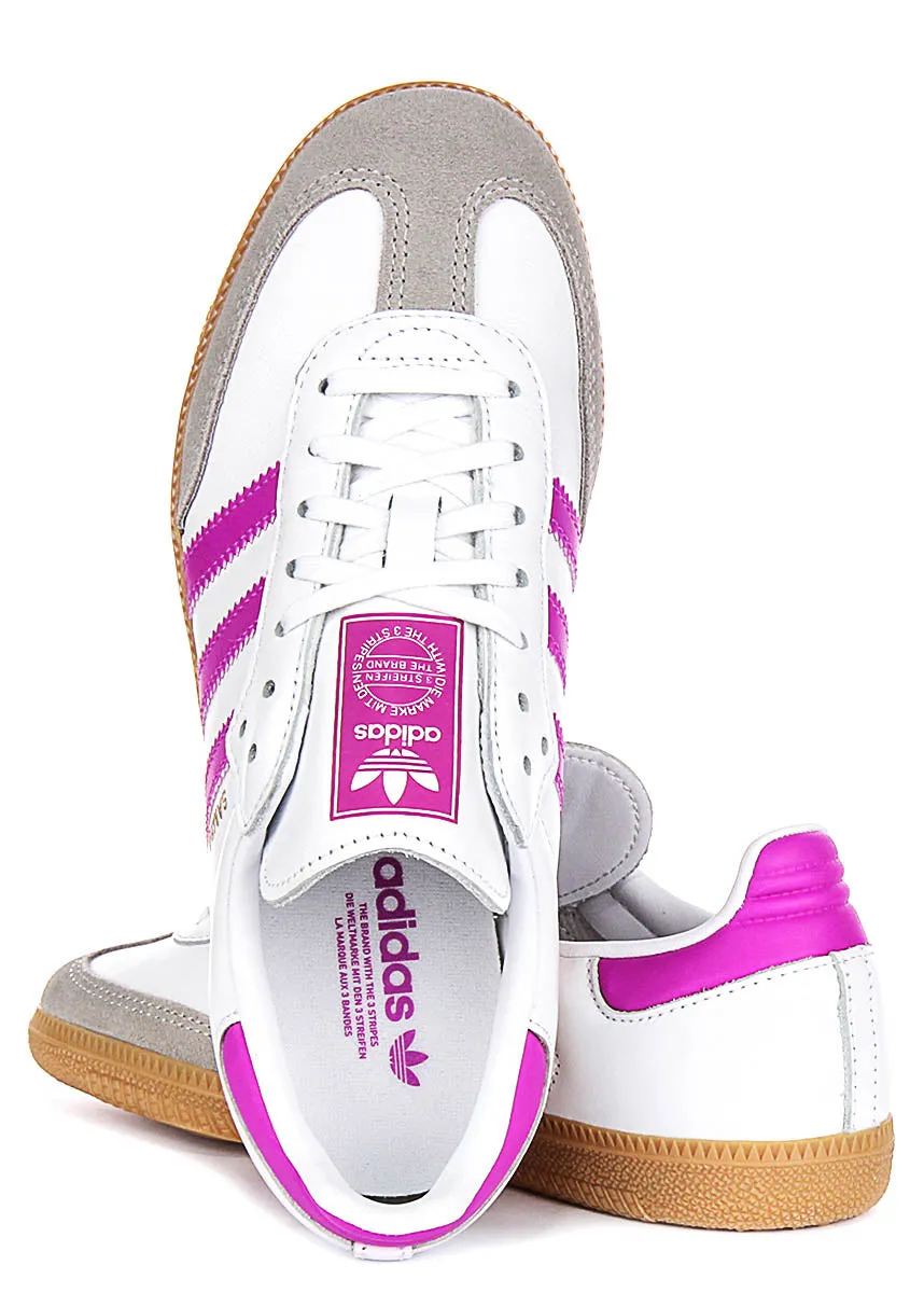 Adidas Samba OG J In White Purple For Youth Shoes Adidas