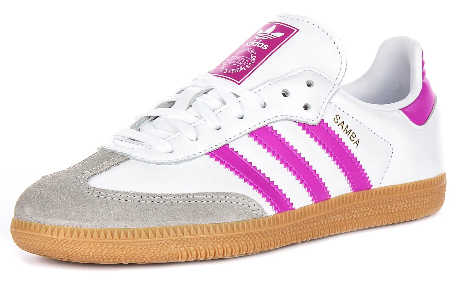Adidas Samba OG J In White Purple For Youth Shoes Adidas