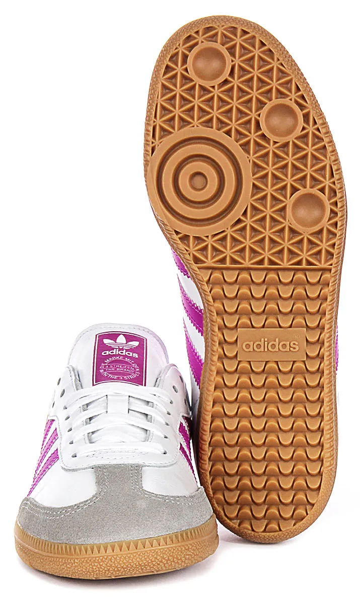 Adidas Samba OG J In White Purple For Youth Shoes Adidas