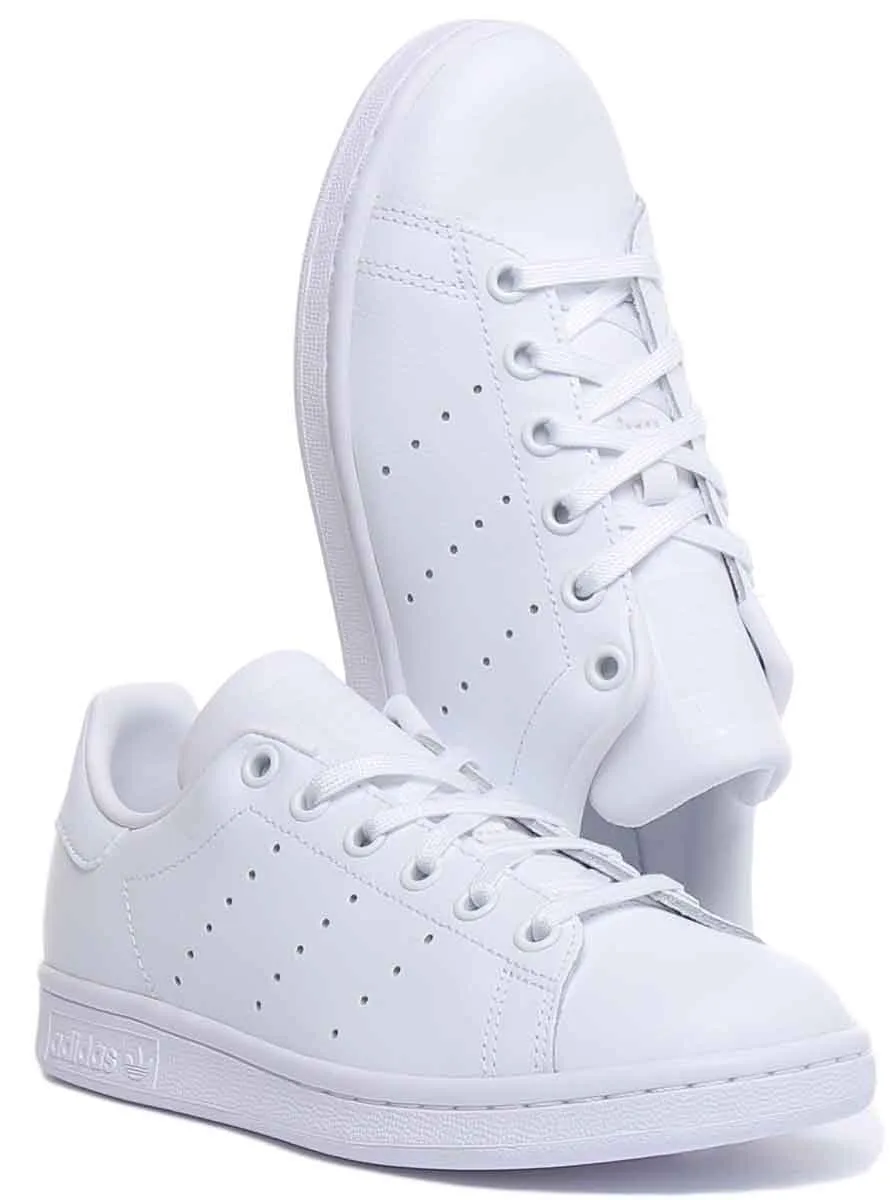 Adidas Stan Smith J Lace Up Leather Trainers In White For Youth Shoes Adidas