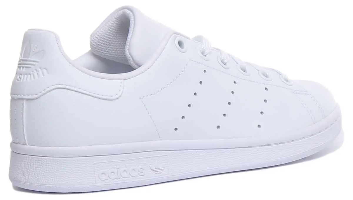 Adidas Stan Smith J Lace Up Leather Trainers In White For Youth Shoes Adidas