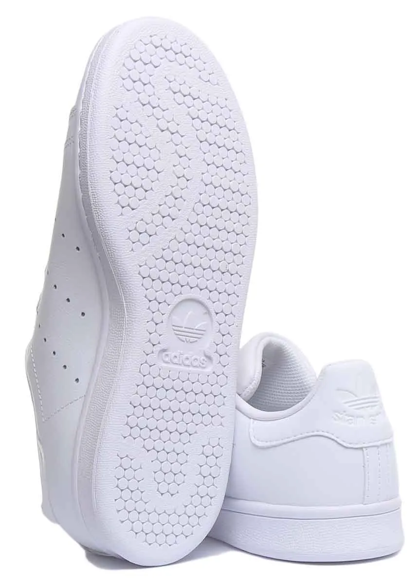 Adidas Stan Smith J Lace Up Leather Trainers In White For Youth Shoes Adidas