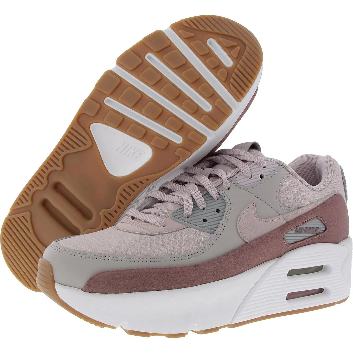 Air Max 90 LV8 Womens Lace-Up Manmade Casual And Fashion Sneakers