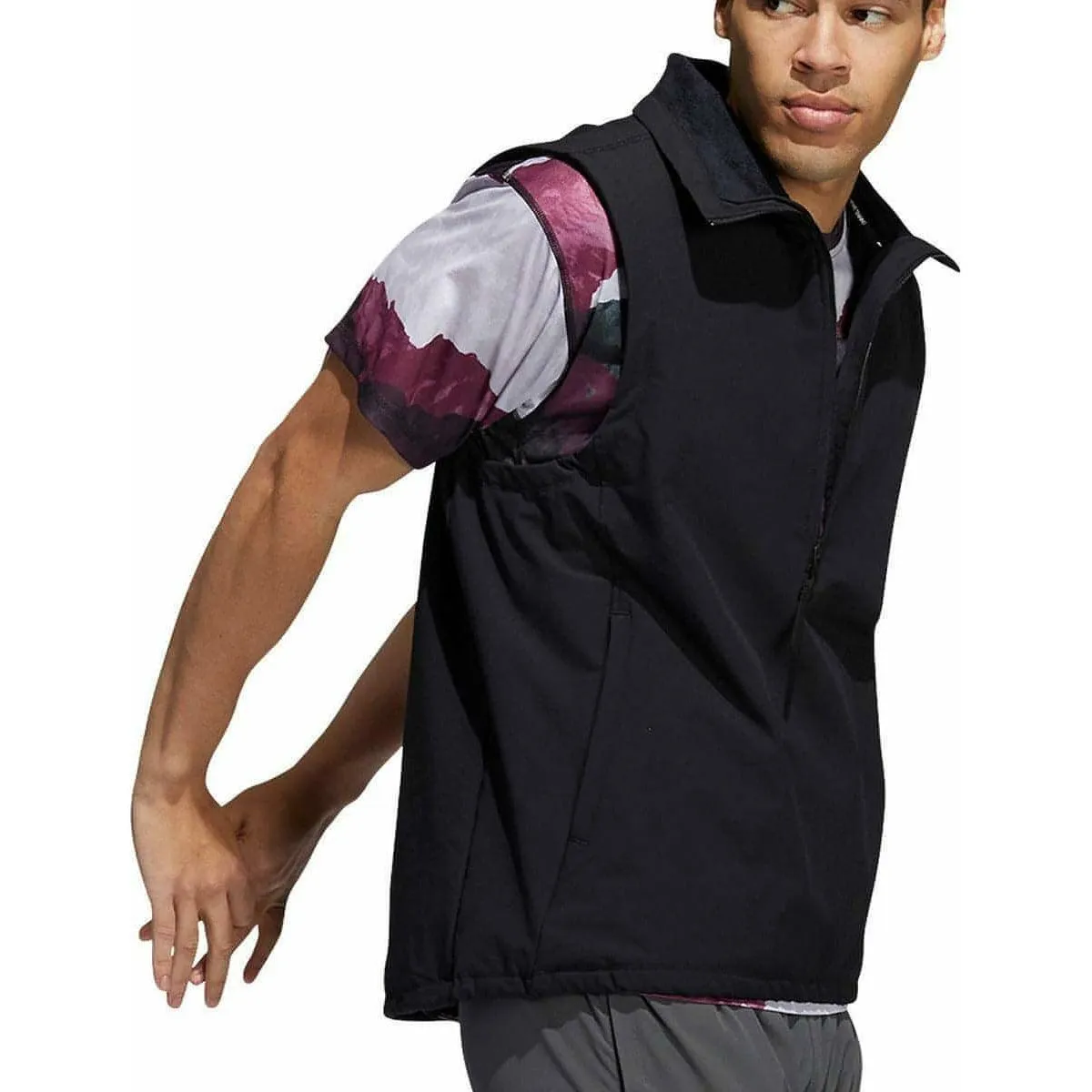 Clothing Adidas  Men adidas Cold.RDY Soft Shell Half Zip Mens Running Gilet - Black