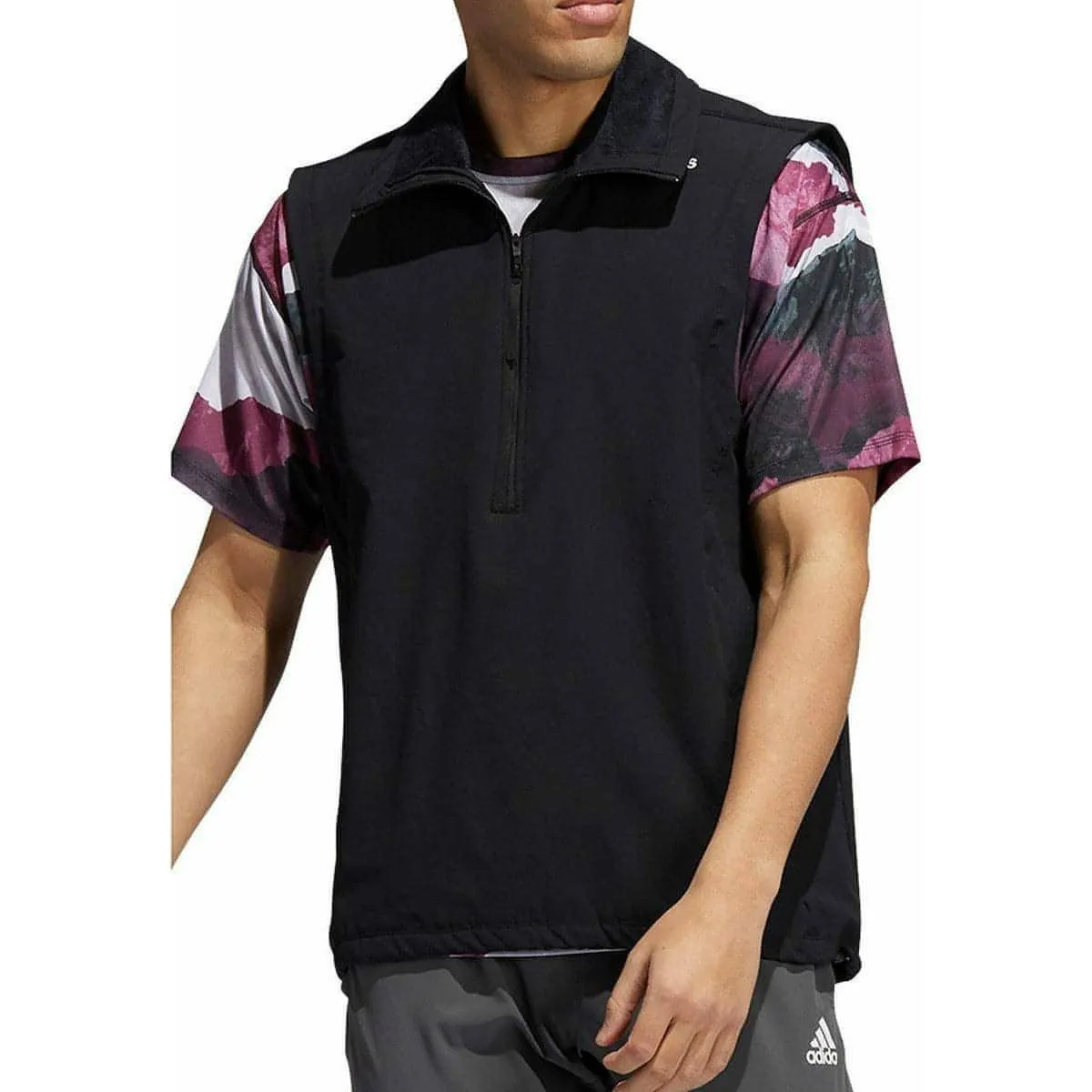 Clothing Adidas  Men adidas Cold.RDY Soft Shell Half Zip Mens Running Gilet - Black