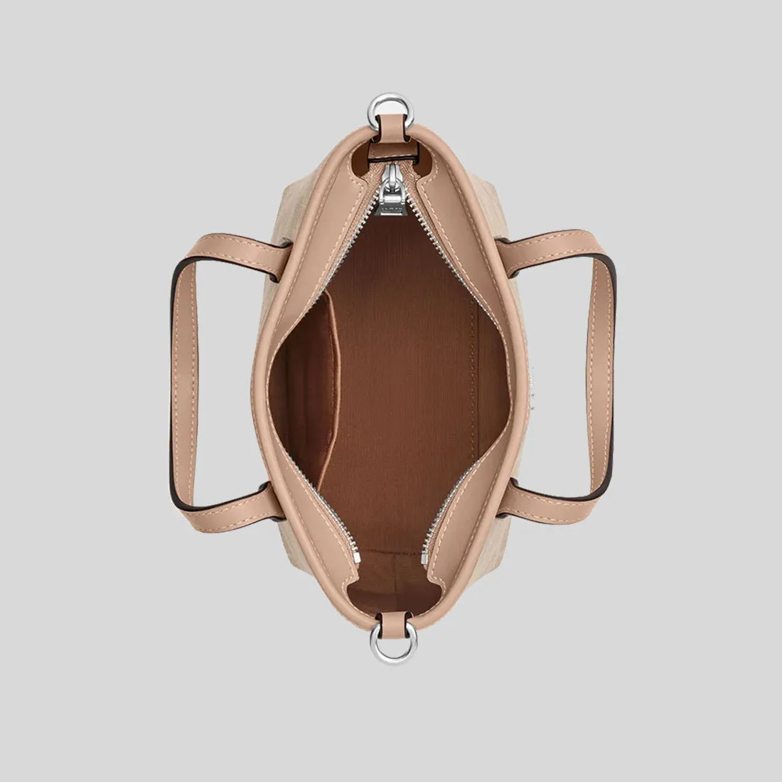 COACH City Mini Tote Bag In Signature Canvas Sand/Taupe CW032