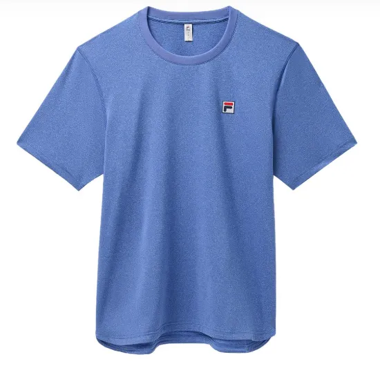 Fila Men's Scallop Hem Crew - Dazzling Blue Heather Clothing Fila Men