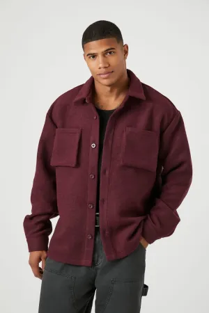 Forever 21 Men's Brushed Drop-Sleeve Jacket Burgundy Forever 21