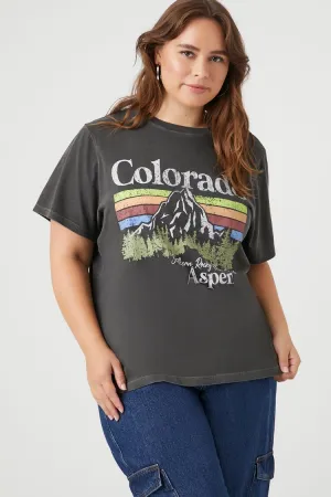 Forever 21 Plus Women's Colorado Oversized Graphic T-Shirt Charcoal/Multi Forever 21