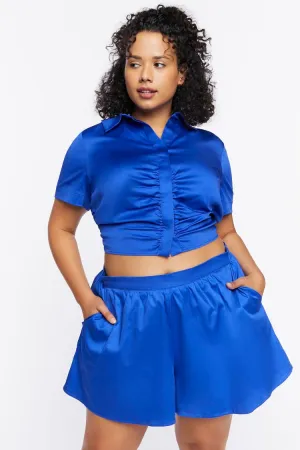 Forever 21 Plus Women's Flare Shorts Royal Forever 21