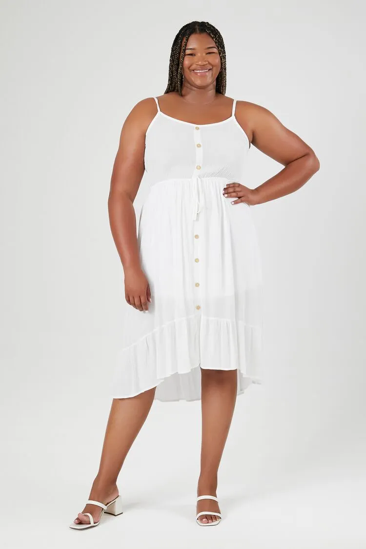 Forever 21 Plus Women's High-Low Cami Maxi Long Dress White Forever 21