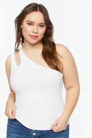 Forever 21 Plus Women's One-Shoulder Cutout Top White Forever 21