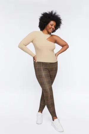 Forever 21 Plus Women's Plaid Stirrup Leggings Brown/Multi Forever 21