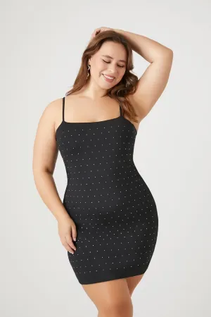 Forever 21 Plus Women's Rhinestone Mini Dress Black Forever 21