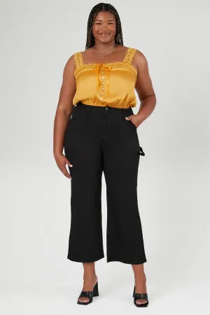 Forever 21 Plus Women's Wide-Leg Carpenter Pants Black Forever 21