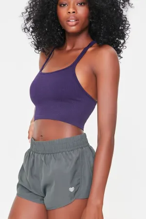 Forever 21 Women's Active Dolphin-Hem Shorts Grey Forever 21