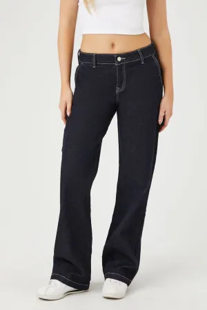 Forever 21 Women's Baggy High-Rise Jeans Dark Denim Forever 21