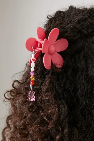 Forever 21 Women's Beaded Flower Claw Hair Clip Pink Forever 21