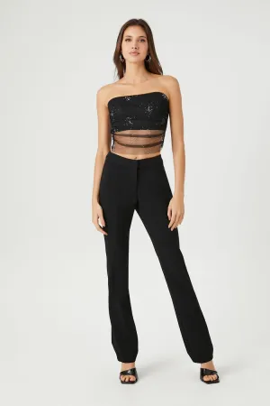 Forever 21 Women's Low-Rise Straight-Leg Pants Black Forever 21