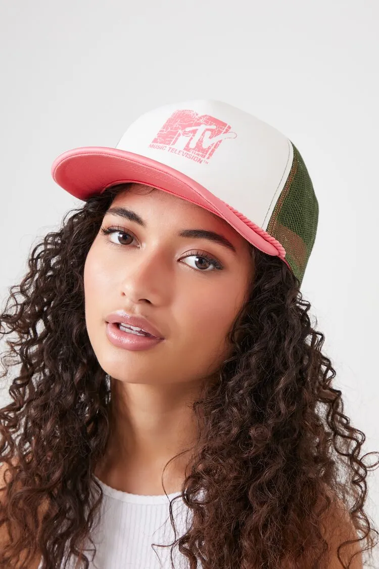 Forever 21 Women's MTV Graphic Trucker Hat Pink/Multi Forever 21