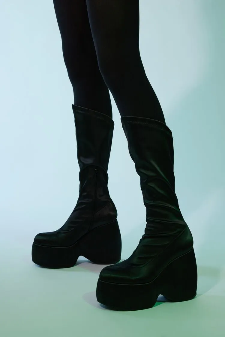 Forever 21 Women's Platform Wedge Boots Black Forever 21