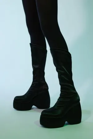 Forever 21 Women's Platform Wedge Boots Black Forever 21