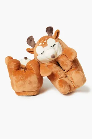 Forever 21 Women's Plush Deer House Slippers Brown Forever 21