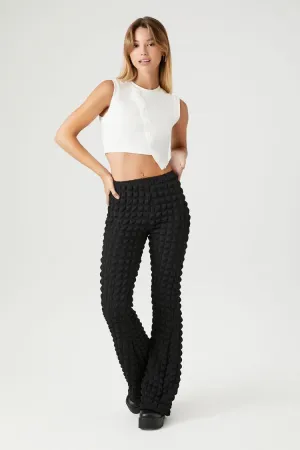 Forever 21 Women's Popcorn Knit Flare Pants Black Forever 21