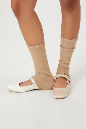 Forever 21 Women's Ribbed Knit Leg Warmers Tan Forever 21