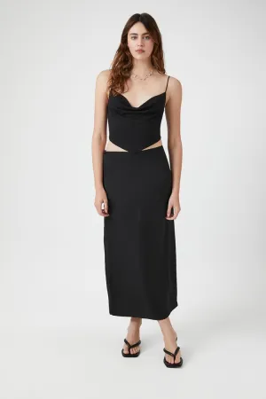 Forever 21 Women's Satin Maxi Slip Skirt Black Forever 21