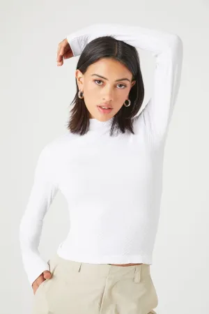Forever 21 Women's Seamless Mock Neck Top White Forever 21