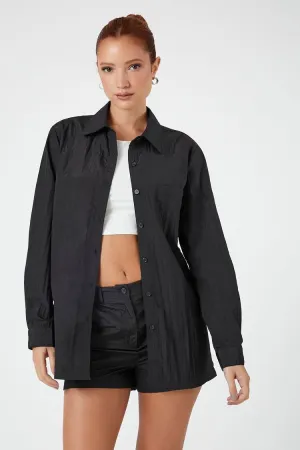 Forever 21 Women's Textured Shirt & Shorts Set Black Forever 21