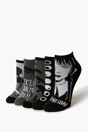 Forever 21 Women's Wednesday Ankle Socks Set Black/Multi Forever 21