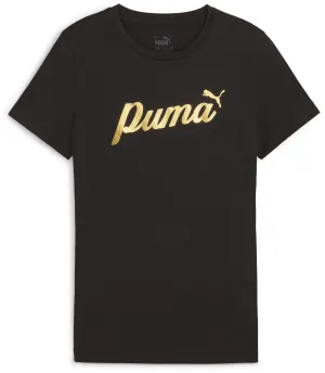 Girl's Ess  Script Metallic Tee