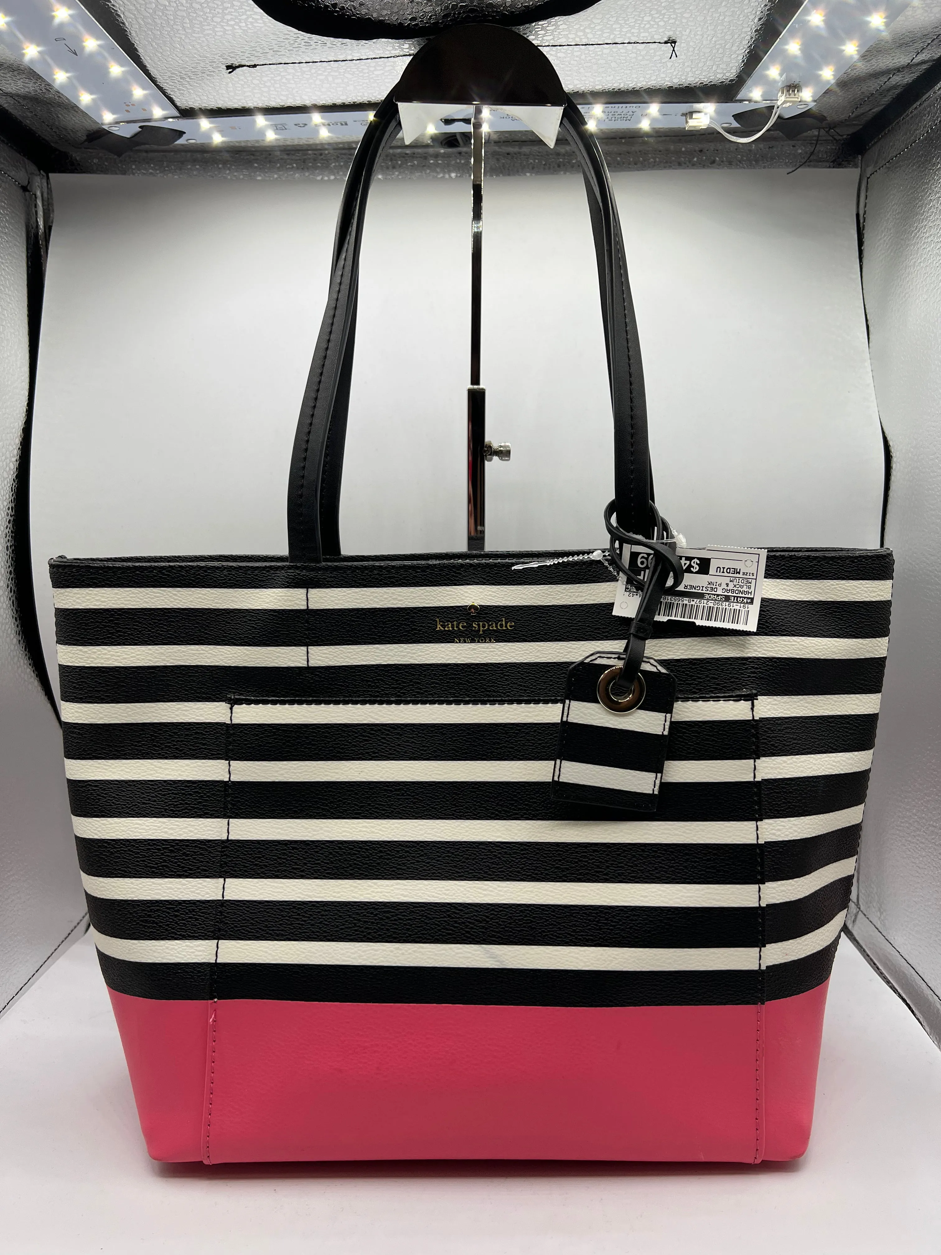 Kate Spade Bags HANDBAG DESIGNER by KATE SPADE In BLACK & PINK, Size: MEDIUM
