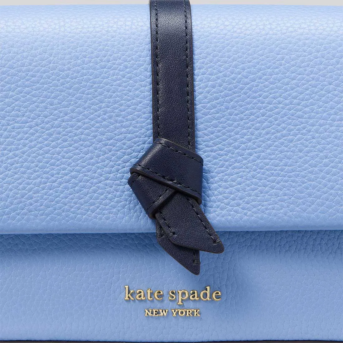 KATE SPADE Knott Colorblocked Flap Chain Crossbody Bag Genie Blue KH171