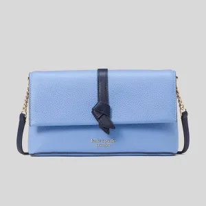 KATE SPADE Knott Colorblocked Flap Chain Crossbody Bag Genie Blue KH171