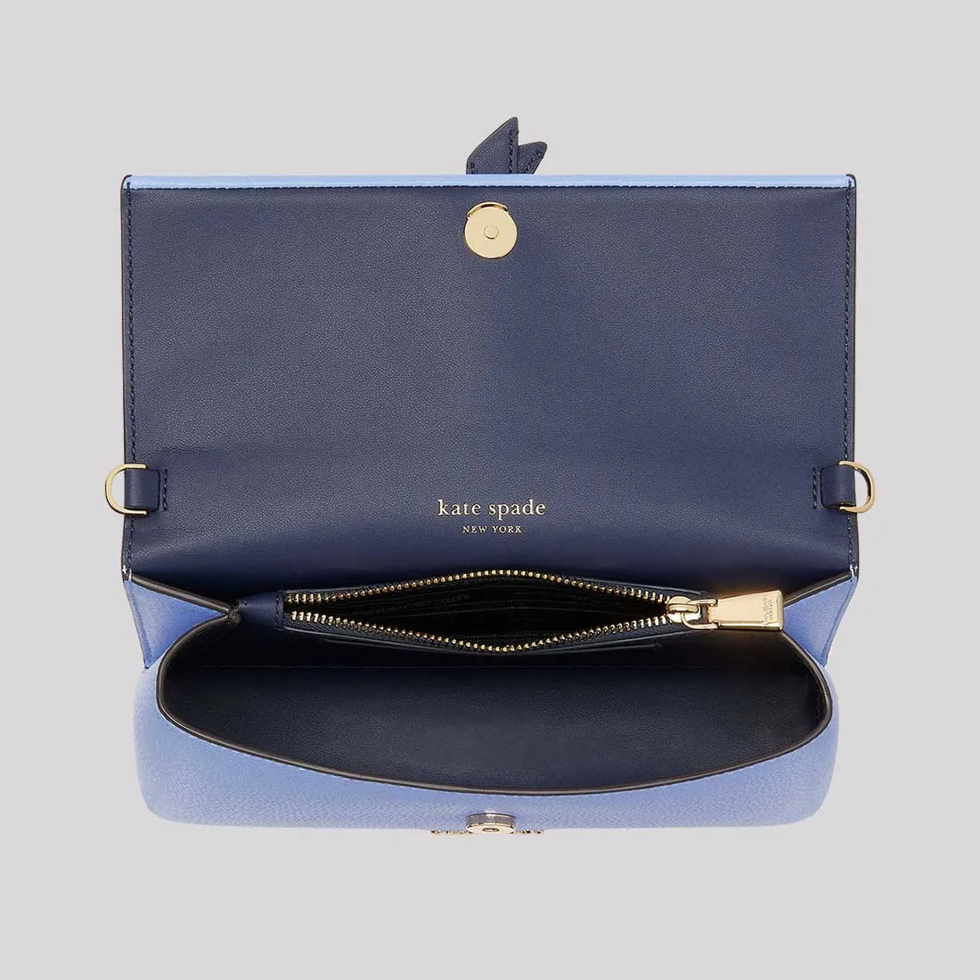 KATE SPADE Knott Colorblocked Flap Chain Crossbody Bag Genie Blue KH171