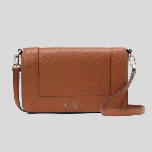 KATE SPADE Lena Mini Flap Crossbody Bag Warm Gingerbread KH784