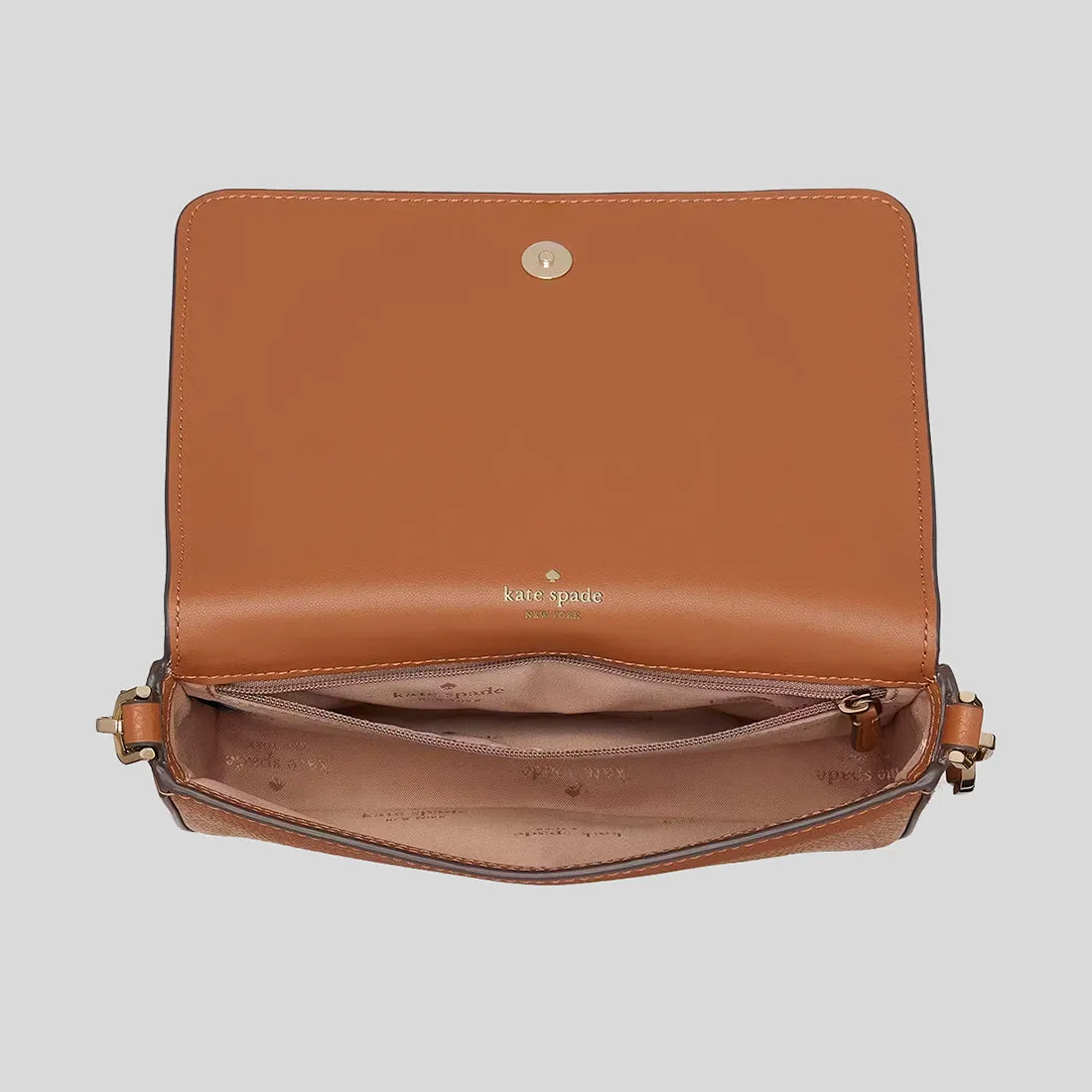 KATE SPADE Lena Mini Flap Crossbody Bag Warm Gingerbread KH784