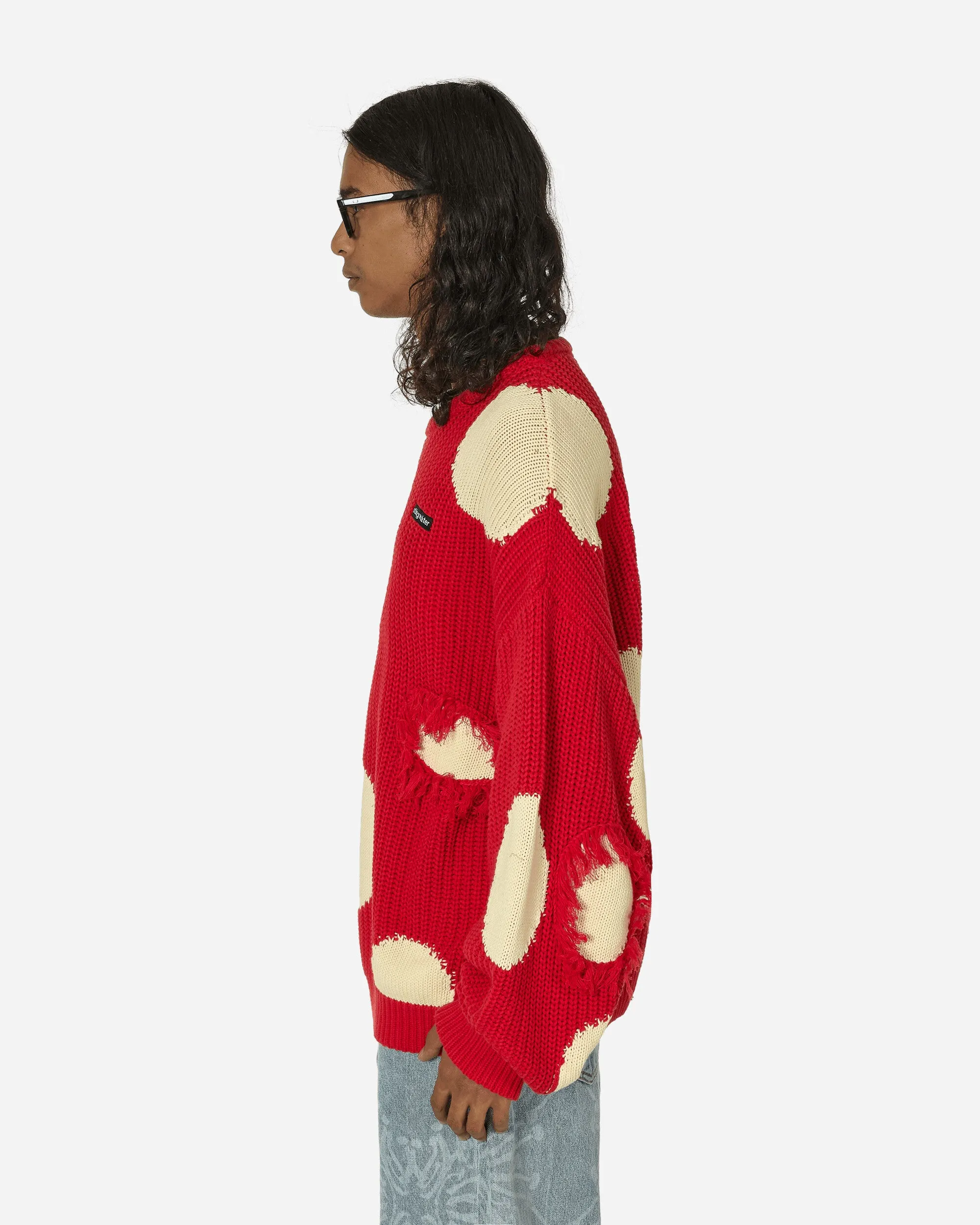 Mashroom Knit Sweater Red